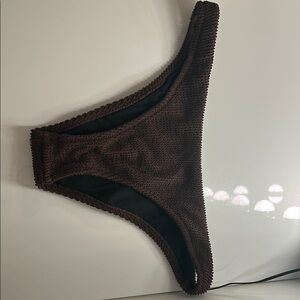 rhythm essential rib hi cut pant cafe bikini bottoms